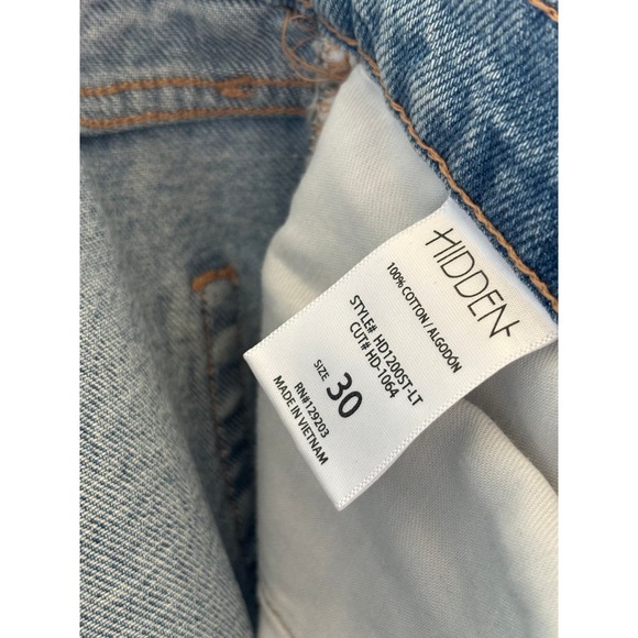 Hidden Womens Tracey High Rise Straight Crop Jeans Distressed Light Wash Size 30 - Picture 5 of 5